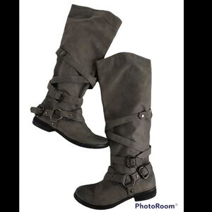 Moto steampunk grey ‘Veteran’ boot 6.5 M